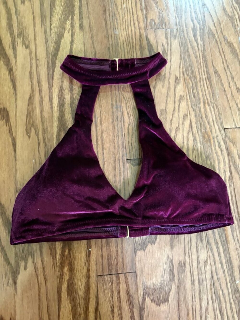 Radio Fiji Maroon Velvet Bikini Top